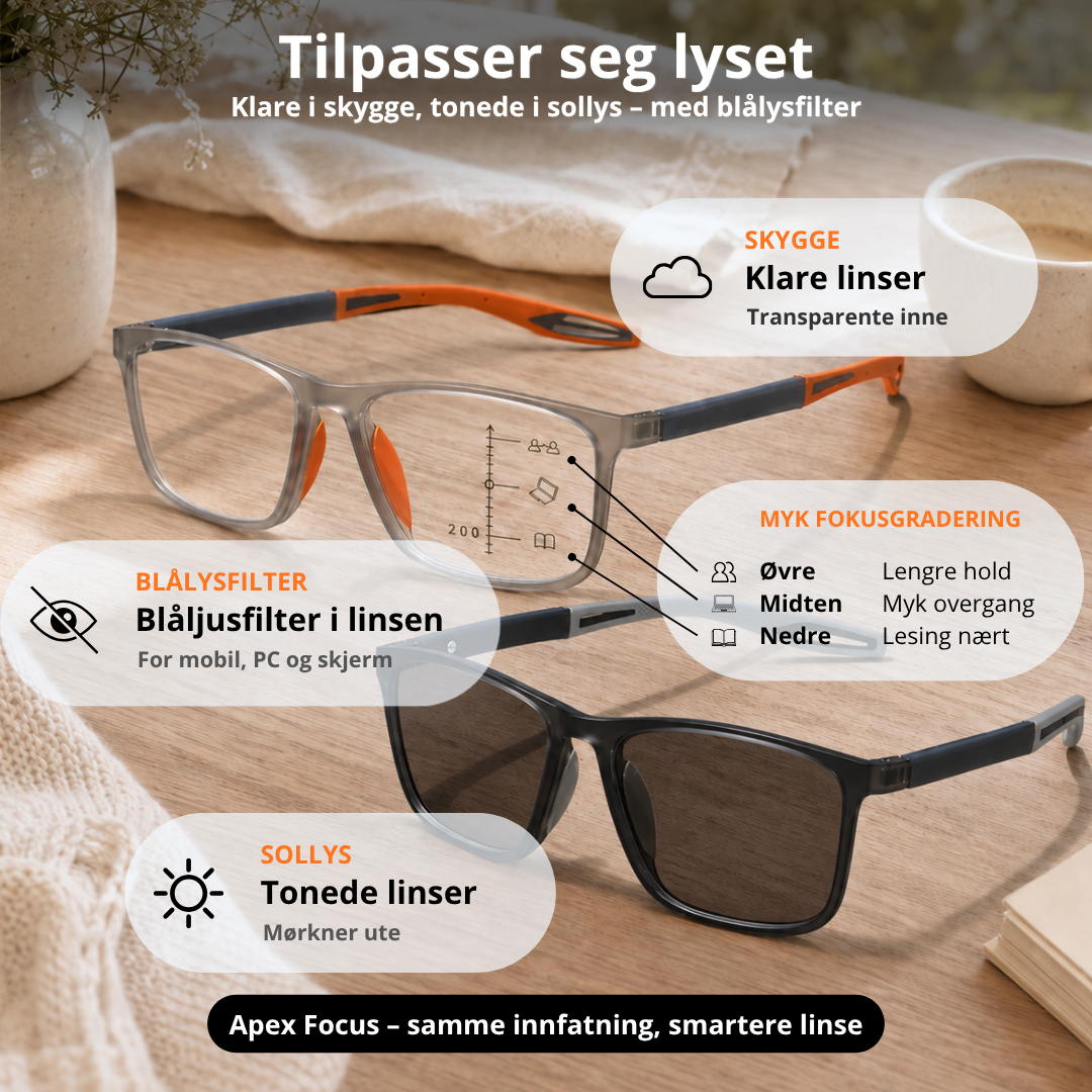Apex Focus – Krystalklart syn, elegant komfort